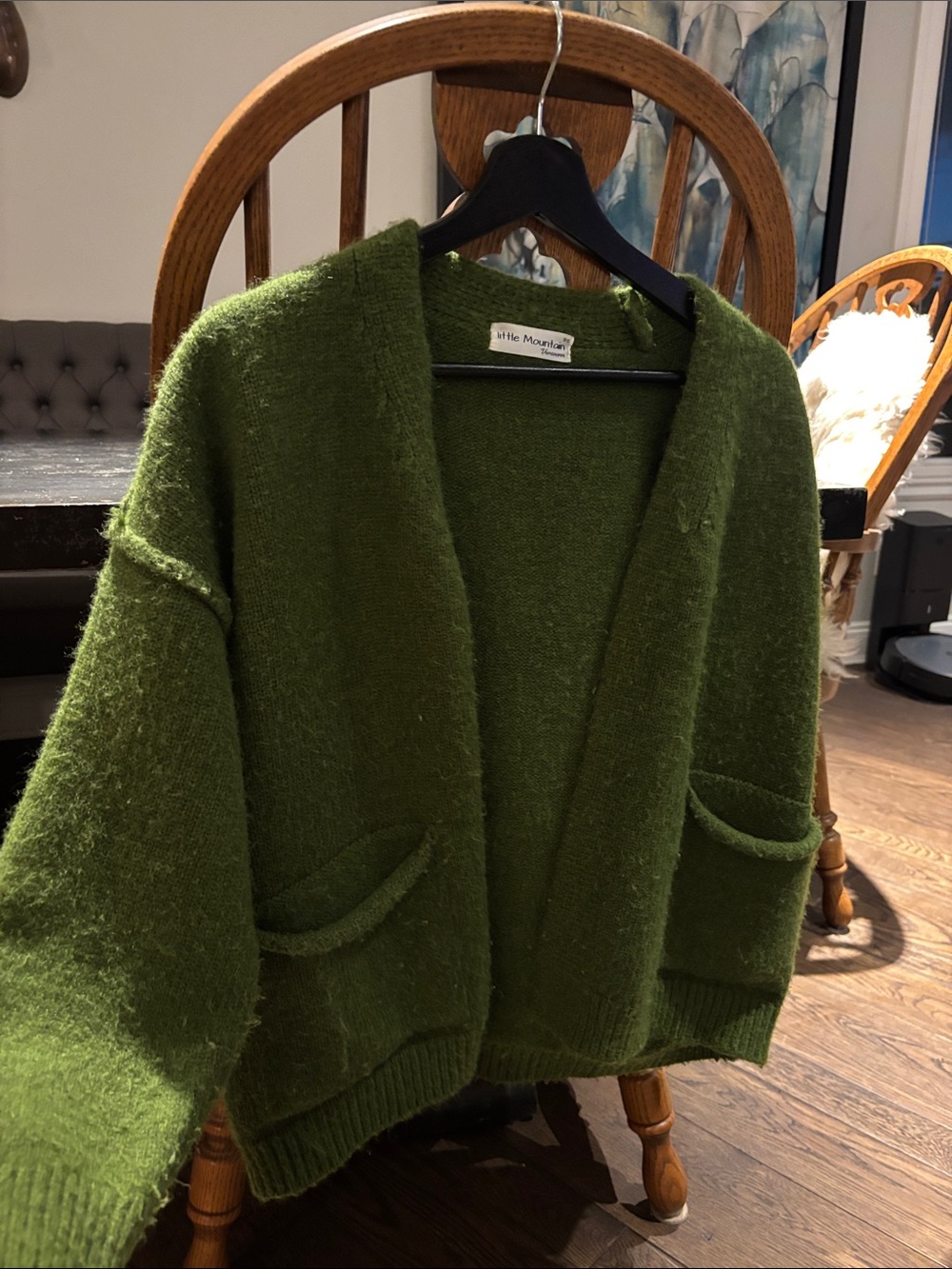 Brittle Mountain Olive Knit Open-Front Cardigan